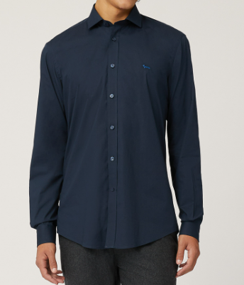 HARMONT E BLAINE CAMICIA UOMO STRECH BLU