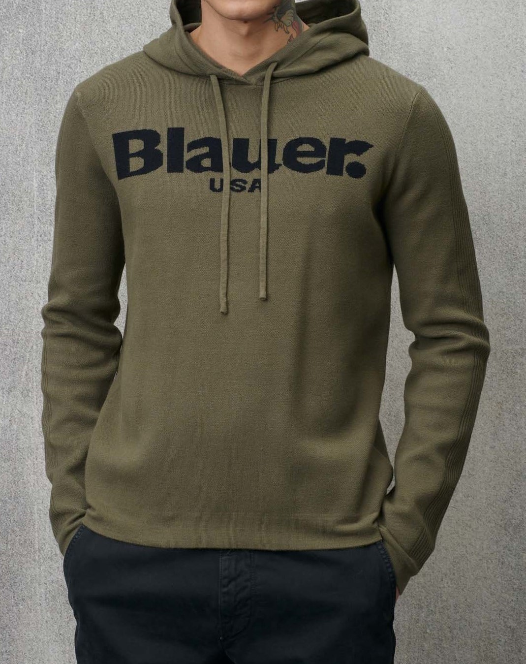 MAGLIA BLAUER PARKER VERDE OLIVA