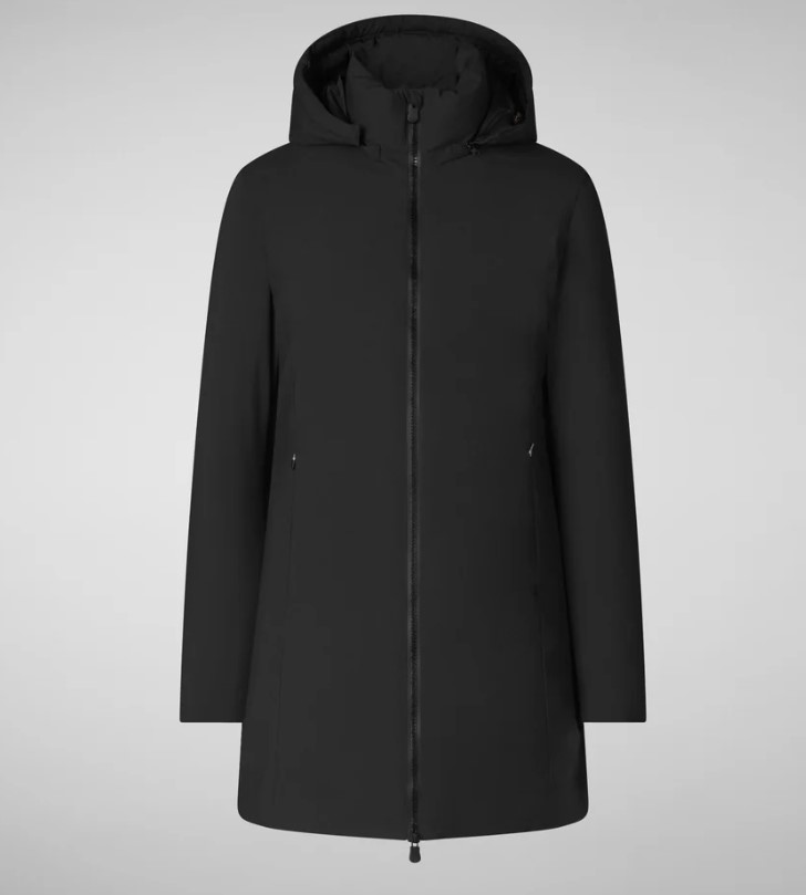 SAVE THE DUCK PARKA CON CAPPUCCIO DA DONNA RACHEL NERO