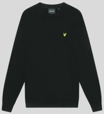 LYLE&SCOTT GIROCOLLO UOMO COTTON MERINO CREW NECK JUMPER JET BLACK