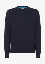 SUN68 GIROCOLLO UOMO ROUND PIQUET KNIT NAVY BLUE